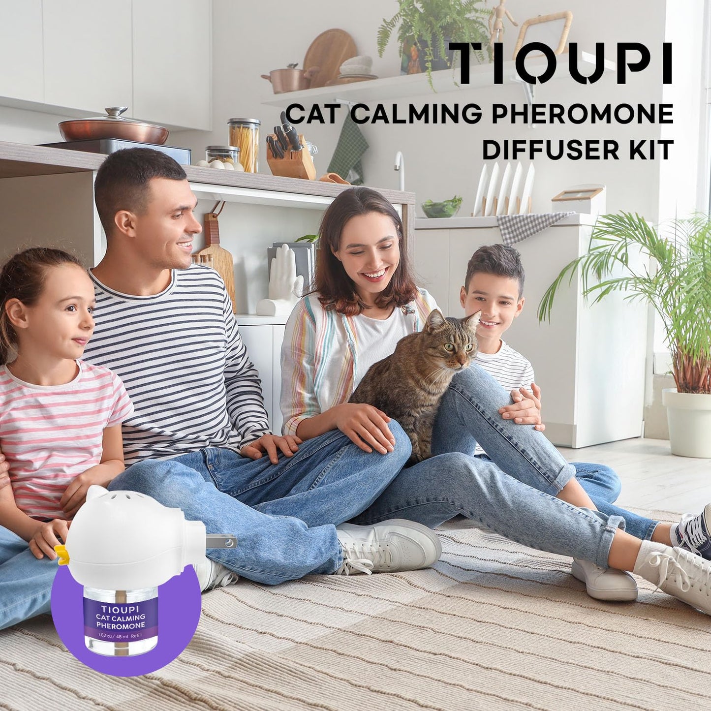 Cat Calming Pheromone Diffuser : Cat Calming Diffuser Advanced for Cat Anxiety Stress - Cat Pheromone Diffuser Reduce Cats Spraying, Fighting & Scratching Relaxuble Calming for All Of Cats 48ml