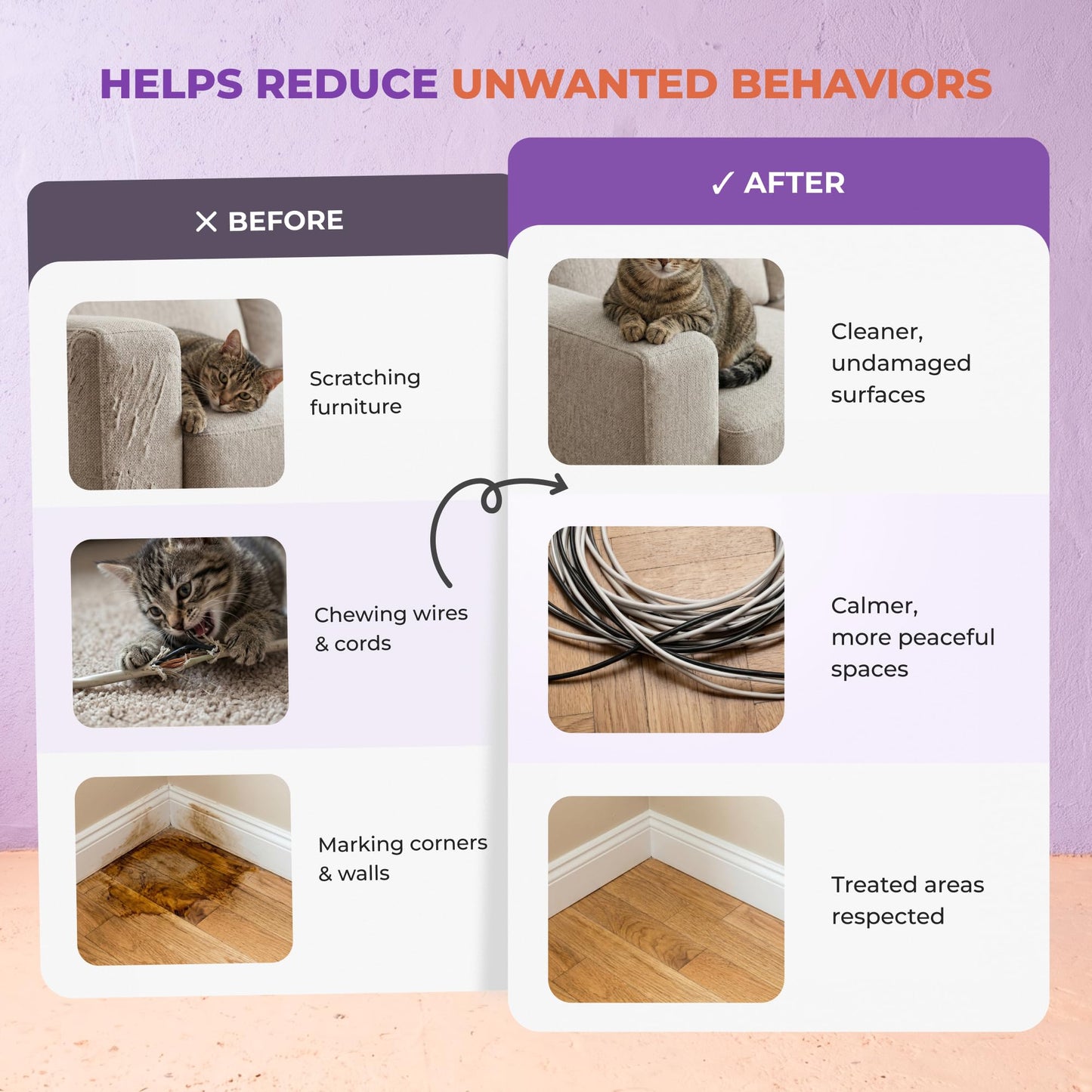 Cat Deterrent Spray – Natural Pheromone-Infused Anti-Scratch Spray for Cats & Kittens, Stops Urine Marking & Scratching, Safe for Indoor & Outdoor Use, Furniture & Carpet Protection, 150ml